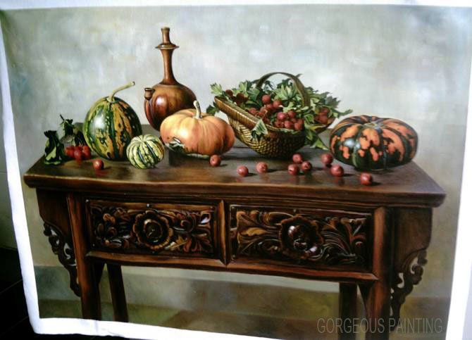Fruit and Vegetable Still Life Oil Paintings for Home Decoration on Canvas