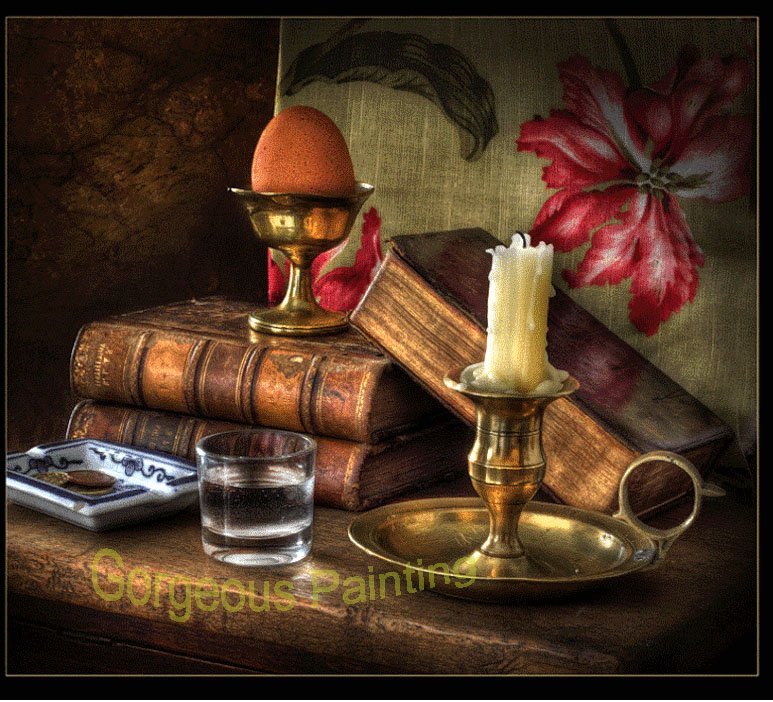 100% Handprinted Oil Painting of Classical Still life for Home Decoration on Cavas