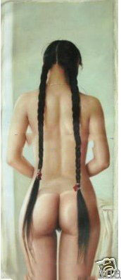 Nice Workmanship Handpainted Linen Canvas Nude Oil Paintings