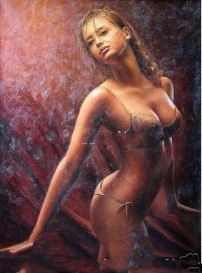 100% Handpainted Wonderful Workmanship Good Shape Nude Oil Paintings