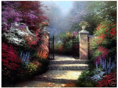 Gate Subject Mixcolor Trees Background Vivid Colour Scenery Oil Paintings
