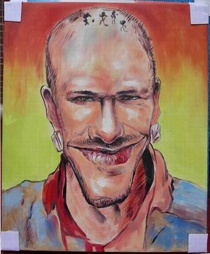 A Humor Man Colourful Background Canvas Scenery Oil Paintings