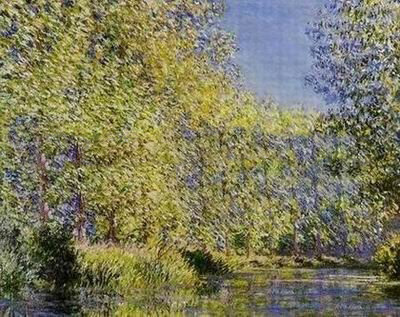 Calm Lake With Green Trees Background Canvas Scenery Oil Paintings