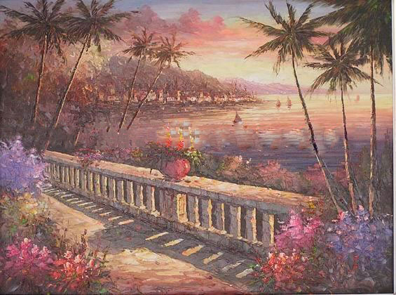 Free Size Wonder Fantasy Mediterranean Scenery Oil Paintings