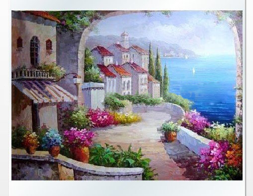 Mediterranean Seascape Oil Painting