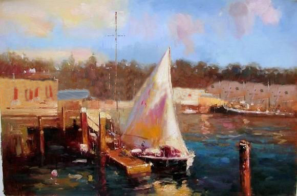 Sailing Boat Rectangular Shape Canvas Seascape Oil Paintings
