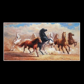 With Eight Horses On Canvas Color Lasting Animal Oil Paintings