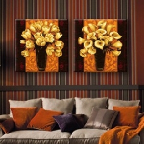 Framed Good Shape Dark Gray Background Modern Oil Paintings