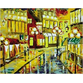 Night Streetscape Vivid Colour Wall Decoration Still life Oil Paintings
