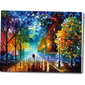 Two Person Walking Mixcolor Background Canvas Still life Oil Paintings