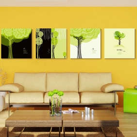 Green Trees Background Landscape Wonderful Vivid Colour Modern Oil Paintings