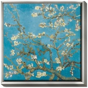 Apricot Blossom Subject Dark Blue Background Board Modern Oil Paintings