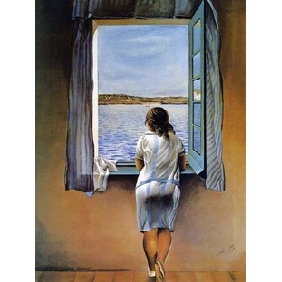 A Girl Stood At The Window Subject On Canvas Frameless Abstract Oil Paintings
