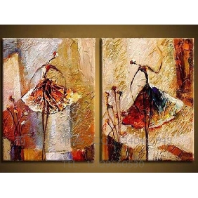 Mixcolor Background Two Dancing Person Subject Vivid Colour Abstract Oil Paintings