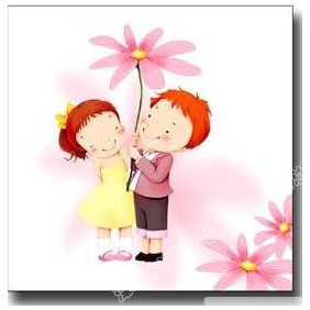 Two Children Subject Light Pink Background Canvas Flower Oil Paintings