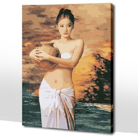 A Half-naked Girl With Vat Sea Background Wall Decoration Abstract Oil Paintings