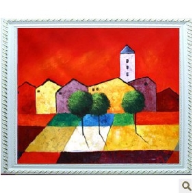 Landscape Excellent Red Background Wall Decoration Classical Oil Paintings