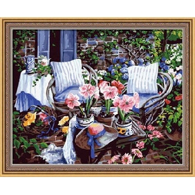 Sweet Home Background Landscape Wonderful Framed Flower Oil Paintings