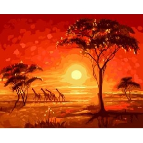 Orange Background Sunset Subject Wall Decoration Landscape Oil Paintings