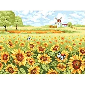 Sunflower Subject Pure Hand-painted Vivid Color  Landscape Oil Paintings