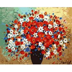 Bright Color Subject Wall Decoration With No Deformation Flower Oil Paintings