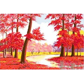 Beautiful And Wonderful Maple Subject Red Background Landscape Oil Paintings