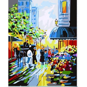 Many People Subject Street Background Wall Decoration Impressionist Oil Paintings