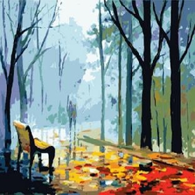 A Desk Subject Bush Background Frameless Landscape Oil Paintings