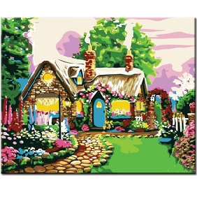Fairy House Subject Beautiful And Wonderful Vivid Colour Landscape Oil Paintings