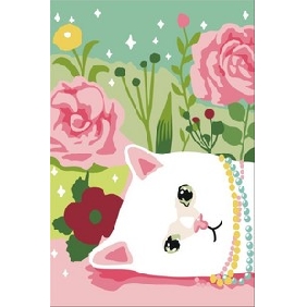 A Cat Subject Flower Background Frameless Animal Oil Paintings