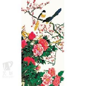 Magpies Subject Mixcolor Flower Background Pure Hand-painted Traditional Oil Paintings