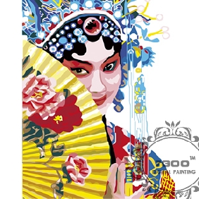 Operaing Woman With Hand Fan Subject Frameless Vivid Colour Traditional Oil Paintings