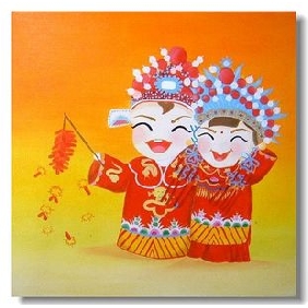 Wall Decoration Newly Married Couple Subject On Canvas Traditional Oil Paintings