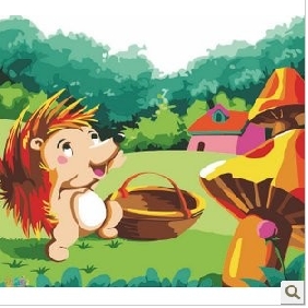 Cartoon Forest Background Animals Subject Realist Oil Paintings