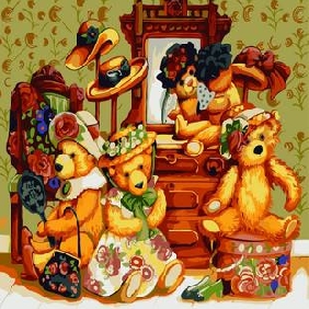 Teddy Bears Subject Wall Decoration Board Animal Oil Paintings