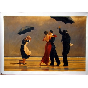 Four Person Subject Gray Sky Background Frameless Modern Oil Paintings