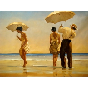 Beach Background Character Subject On Canvas Modern Oil Paintings
