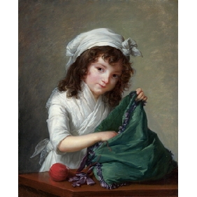 A Girl Subject Gray Wall Background Pure Hand-painted Modern Oil Paintings