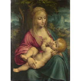 A Woman With A Baby Subject Tree Background Board Modern Oil Paintings
