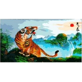 Landscape Wonderful Red Sun Background Wall Decoration Animal Oil Paintings
