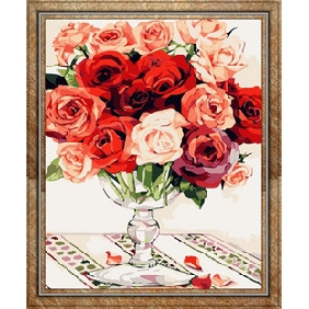 Colorful Rose Subject Pure Hand-painted On Canvas Flower Oil Paintings