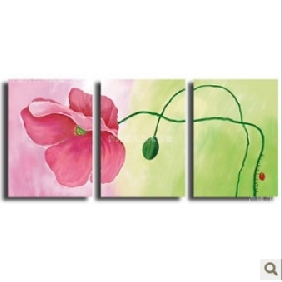 Pink Flower Subject Double Colors Background Unframed Modern Oil Paintings  Pink Flower Subject Double Colors Background Unframed Modern Oil Paintings