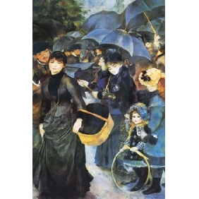 On Canvas Holding Umbrella Person Subject Vivid Colour Impressionist Oil Paintings