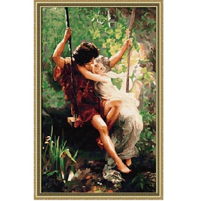 Fairy Couple Subject Swing Background Bedroom Decoration Modern Oil Paintings  Fairy Couple Subject Swing Background Bedroom Decoration Modern Oil Paintings
