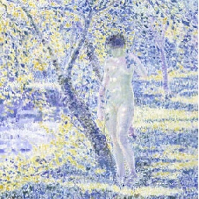 Purple Yellow Background Nude Woman Subject Pure Hand-painted Impressionist Oil Paintings