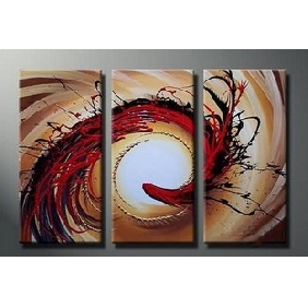 Frameless A White Hole Red Background Abstract Oil Paintings