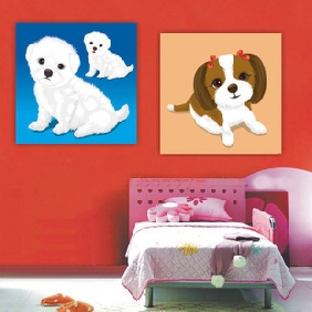 Cute Dogs Subject Wall Decoration Animal Oil Paintings