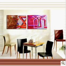 With Strong Sense Of Three-dimensional Vivid Colour Rectangular Shape Abstract Oil Paintings