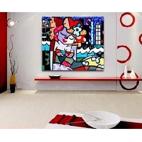 A Woman Subject Vivid Colour Wall Decoration Animal Oil Paintings