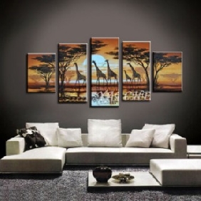 African Giraffe Canvas Dusk Background Modern Oil Paintings  African Giraffe Canvas Dusk Background Modern Oil Paintings